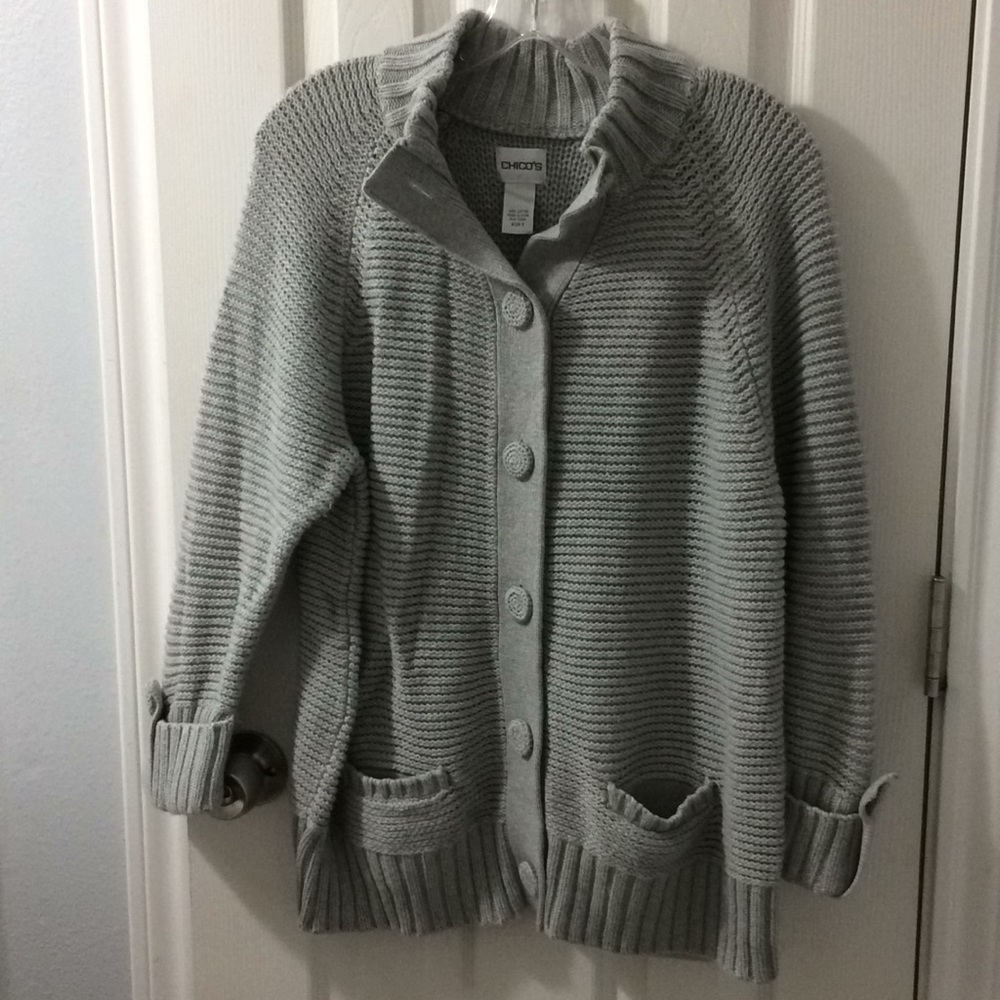Chico’s Gray cardigan sweater
